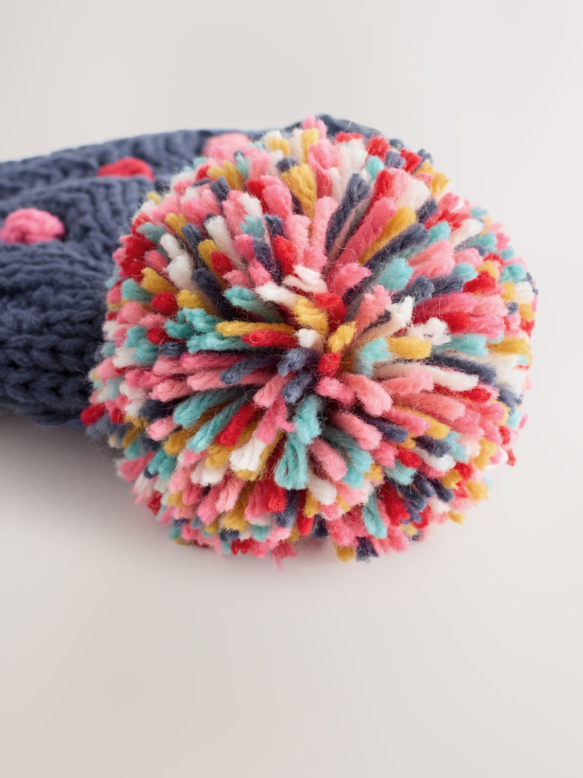 Navy Baby Bright Pom Knitted Hat (0mths-2yrs) - image 3