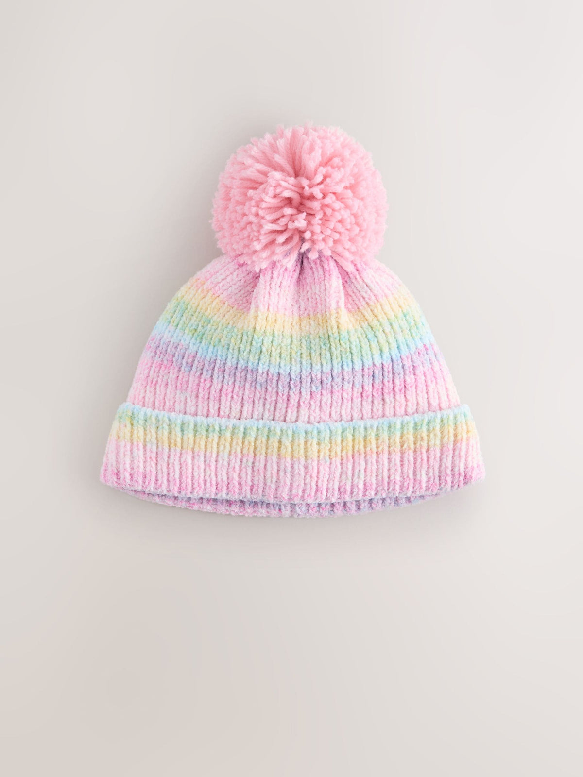 Multi Bright Baby Chenille Knitted Pom Hat (0mths-2yrs) - image 1