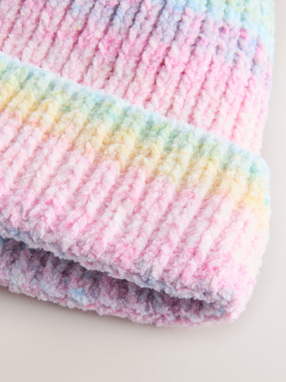 Multi Bright Baby Chenille Knitted Pom Hat (0mths-2yrs) - image 3