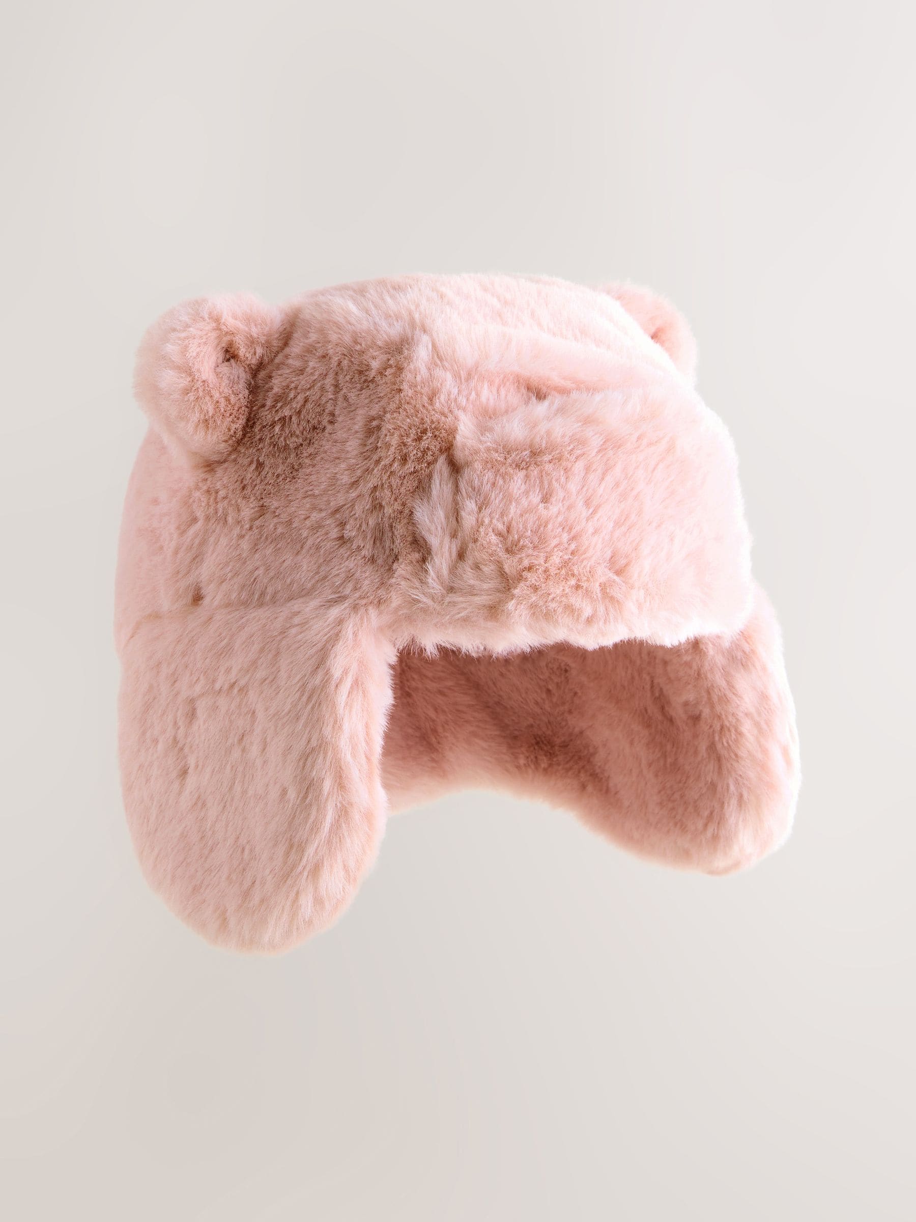 Pink Faux Fur Bear Baby Trapper Hat (0mths-2yrs) image 5