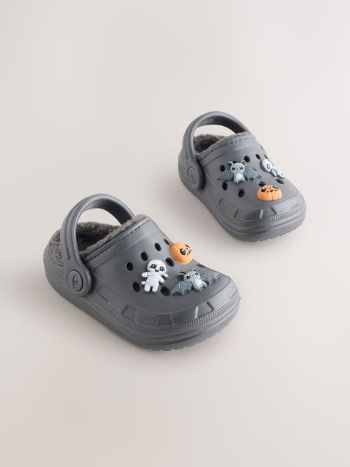 Grey Halloween Warm Lined Slipper Clogs image 1