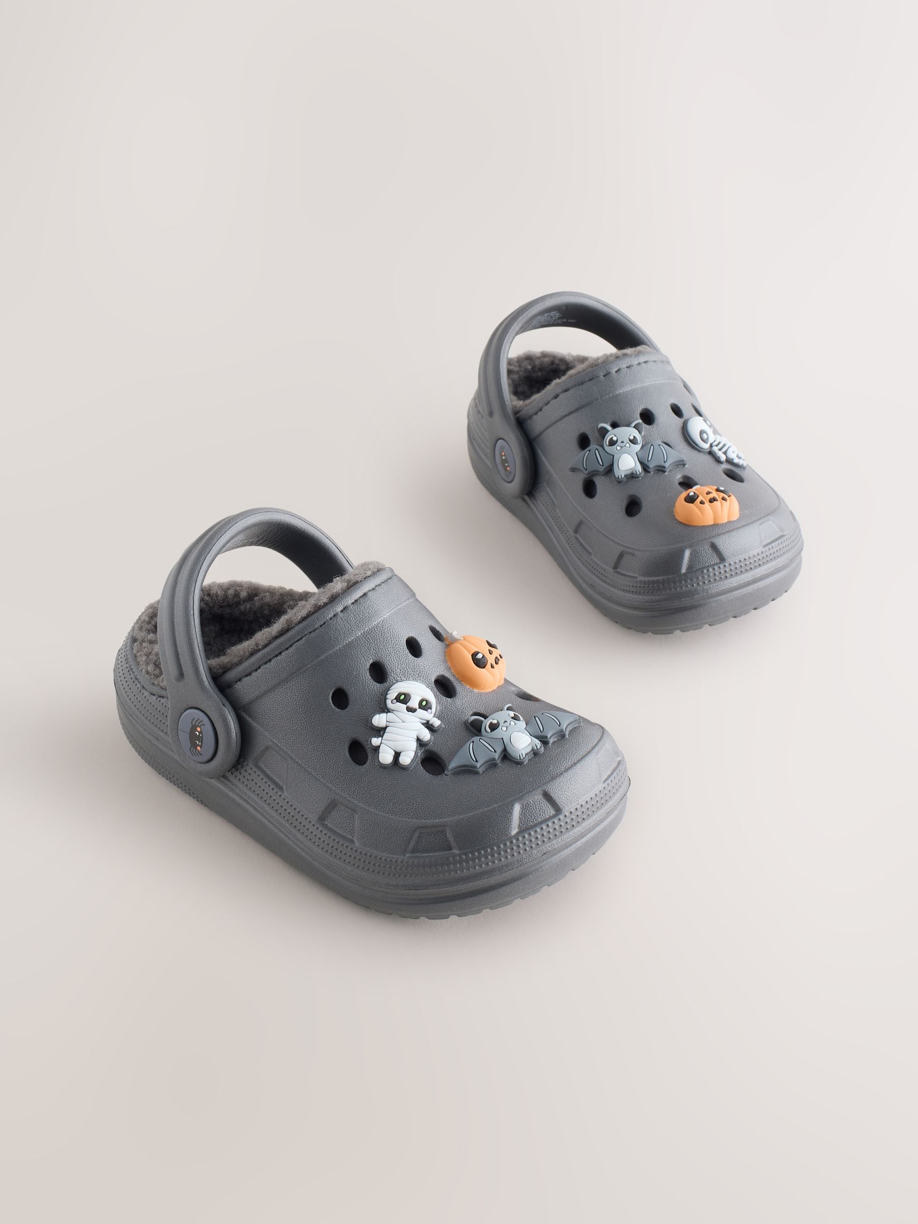 Grey Halloween Warm Lined Slipper Clogs image 2