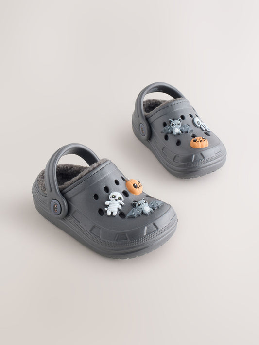 Grey Halloween Warm Lined Slipper Clogs image 2