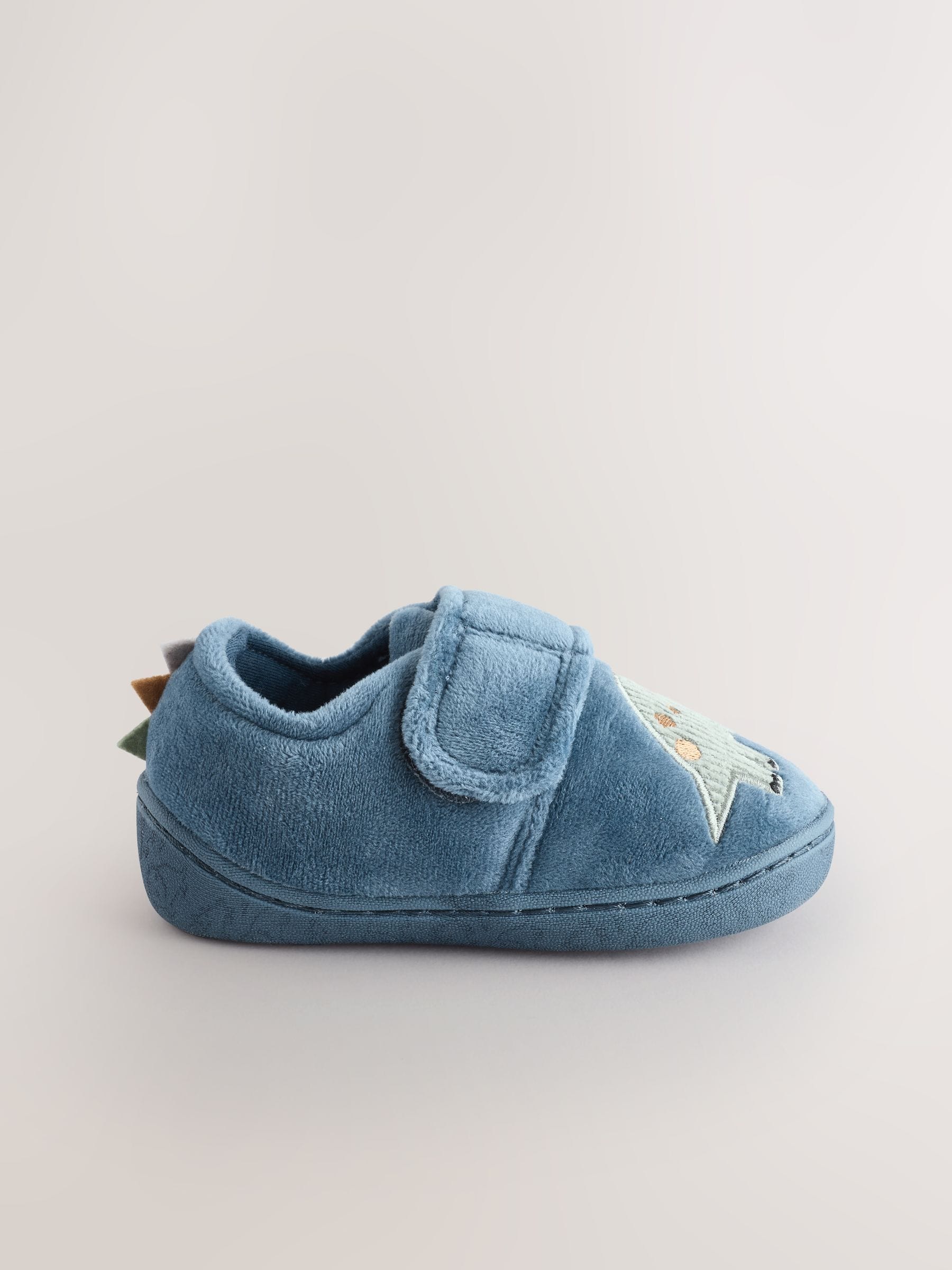 Blue Dinosaur Warm Lined Cupsole Slippers image 4