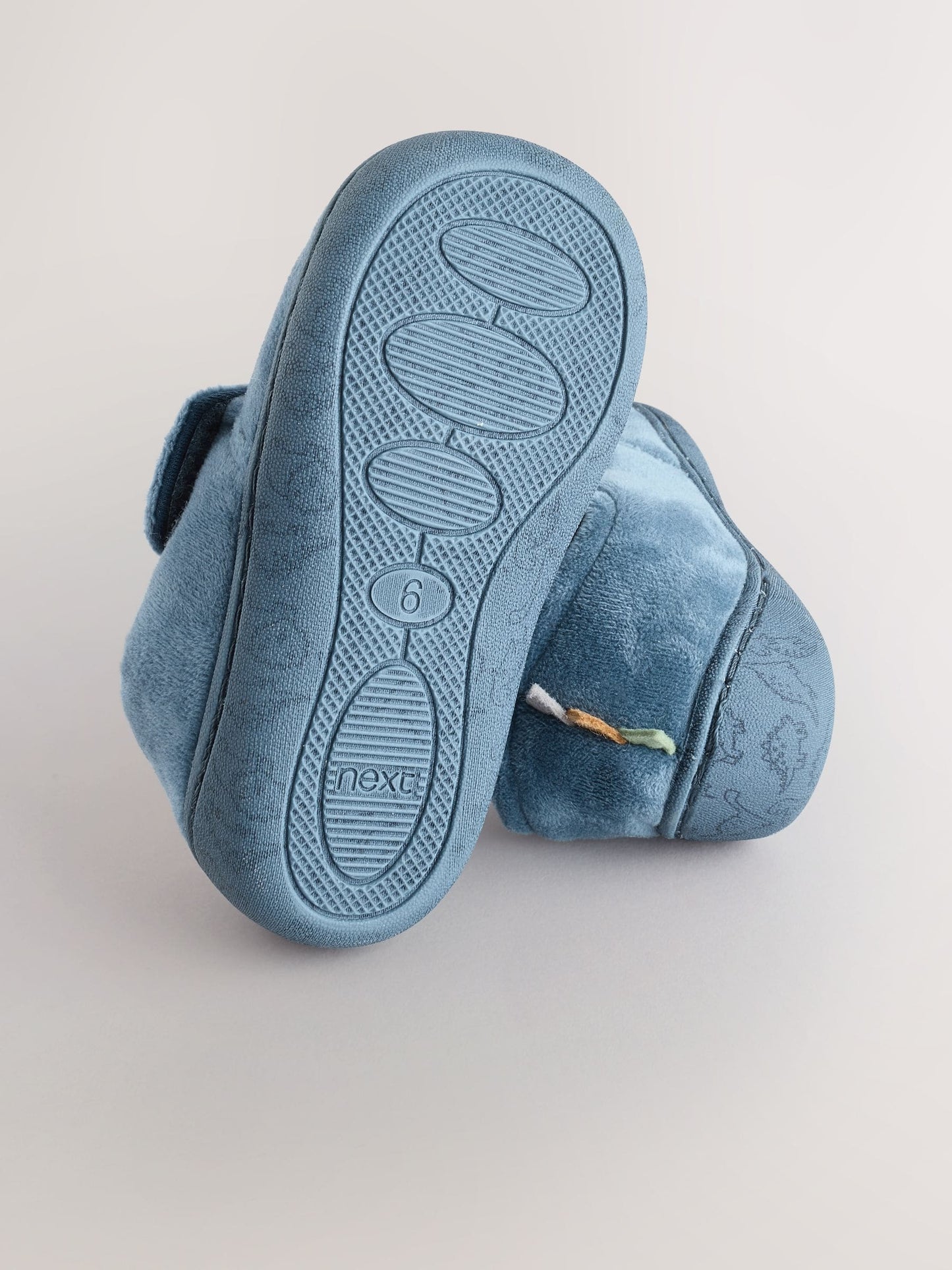 Blue Dinosaur Warm Lined Cupsole Slippers image 5