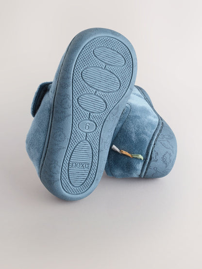 Blue Dinosaur Warm Lined Cupsole Slippers image 5
