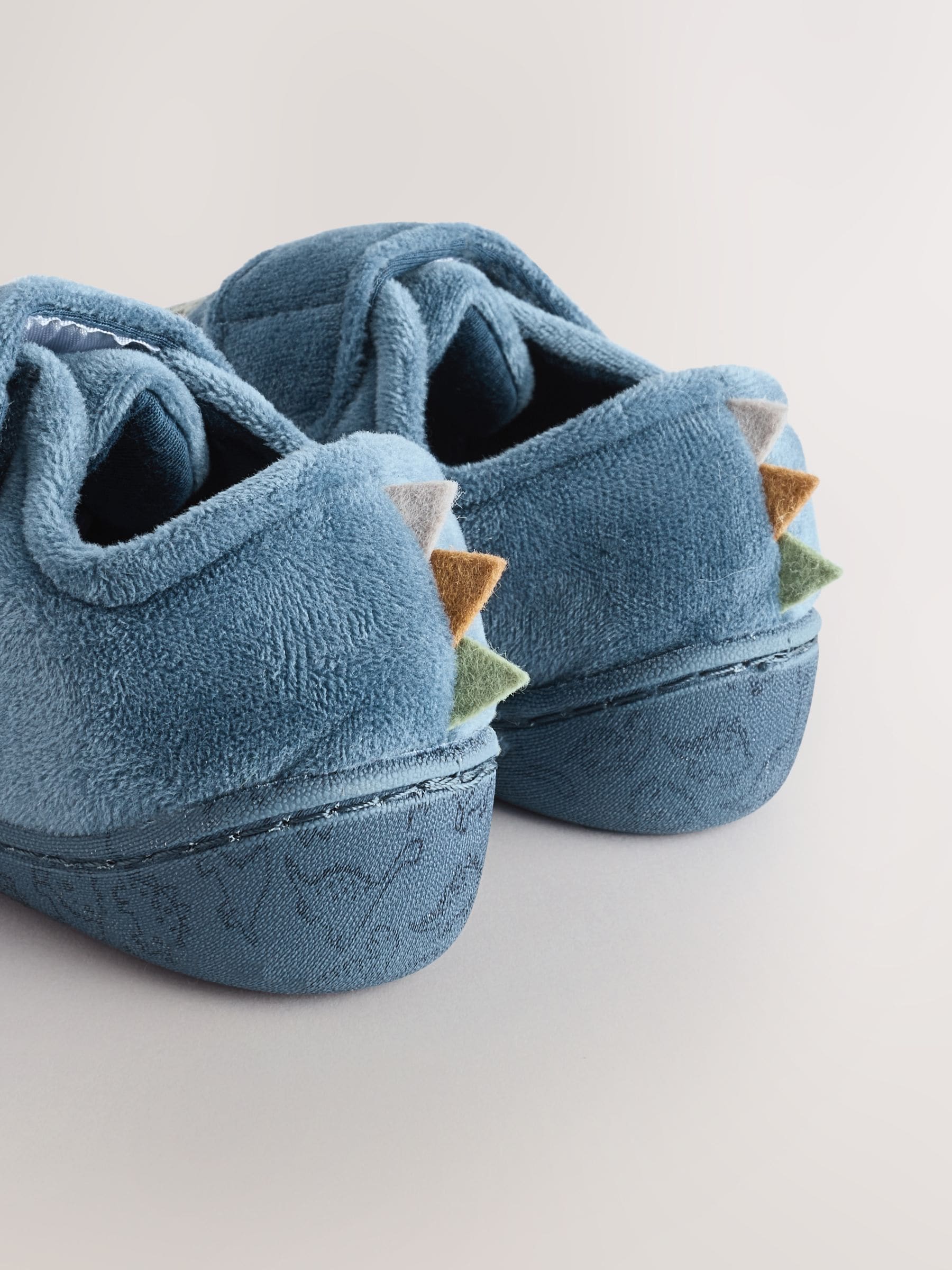Blue Dinosaur Warm Lined Cupsole Slippers image 6
