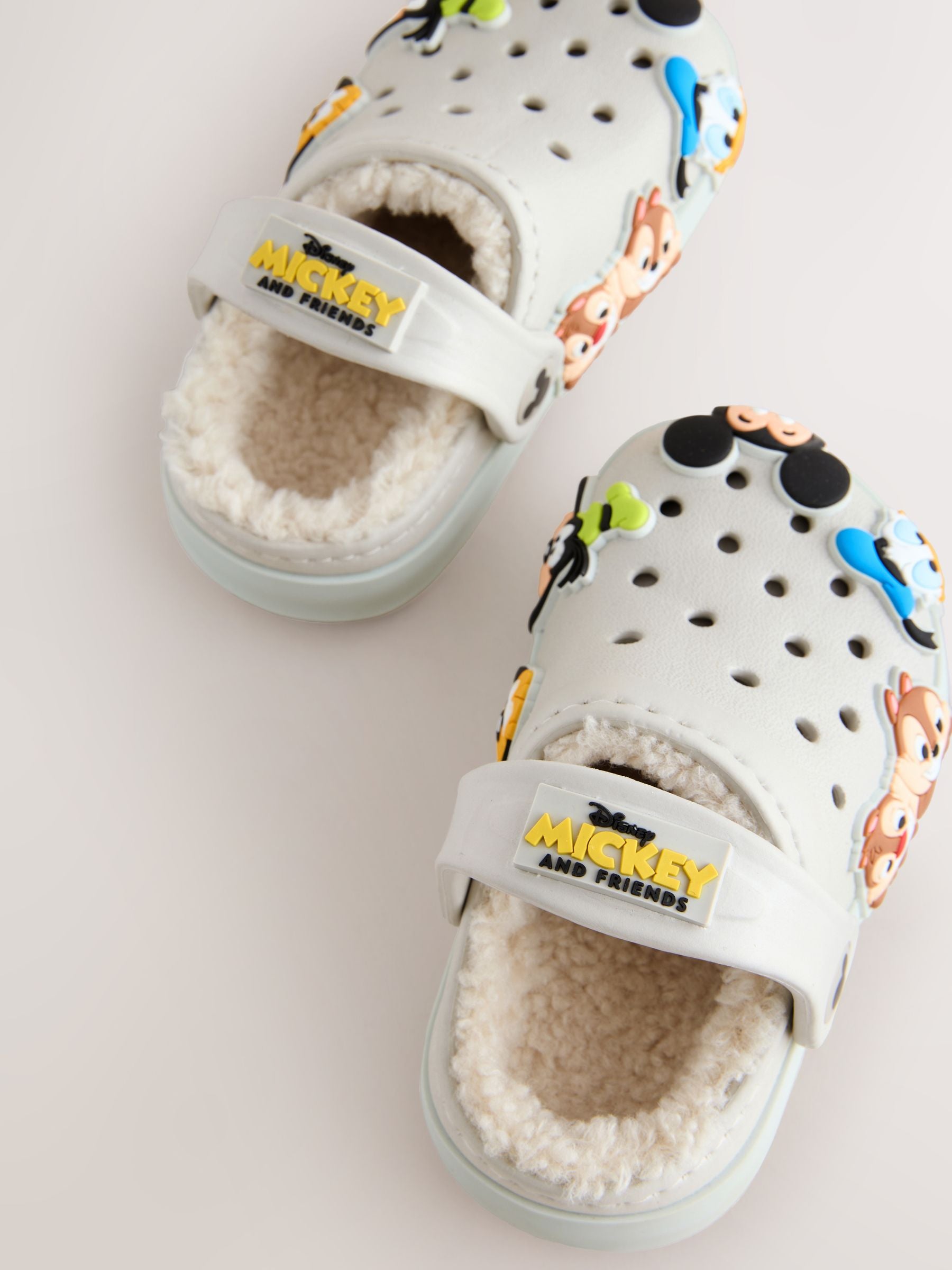 Neutral Mickey Warm Lined Slippers Clogs image 3