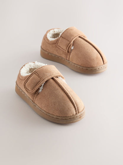 Tan/Brown Warm Lined Cupsole Slippers