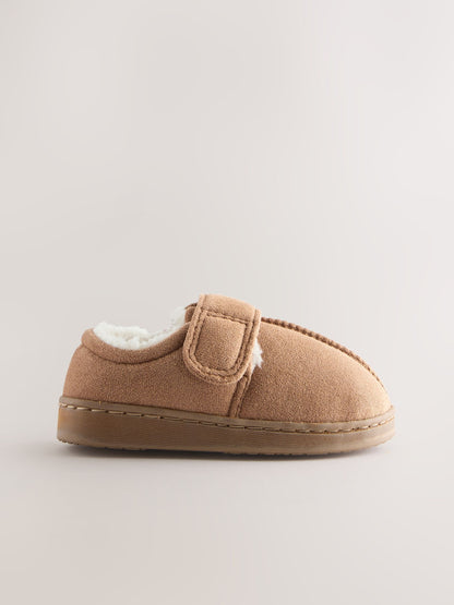Tan/Brown Warm Lined Cupsole Slippers