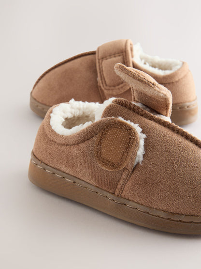 Tan/Brown Warm Lined Cupsole Slippers