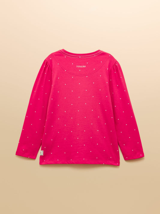 Joules Girls' Ava Pink Pegasus Applique Long Sleeve Top image 2