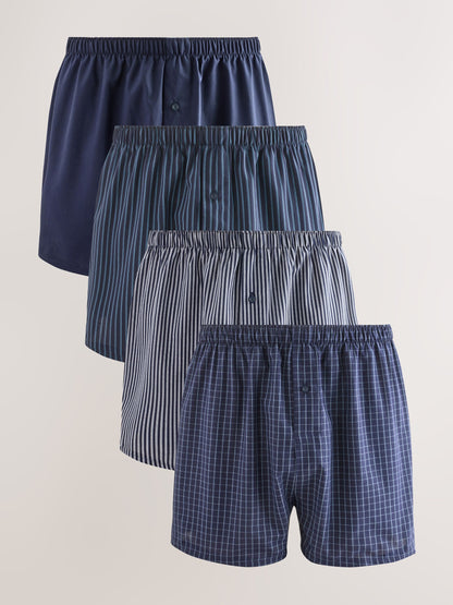 Dsiney Kidz - Navy Blue 4 pack Woven Cotton Boxers image 1