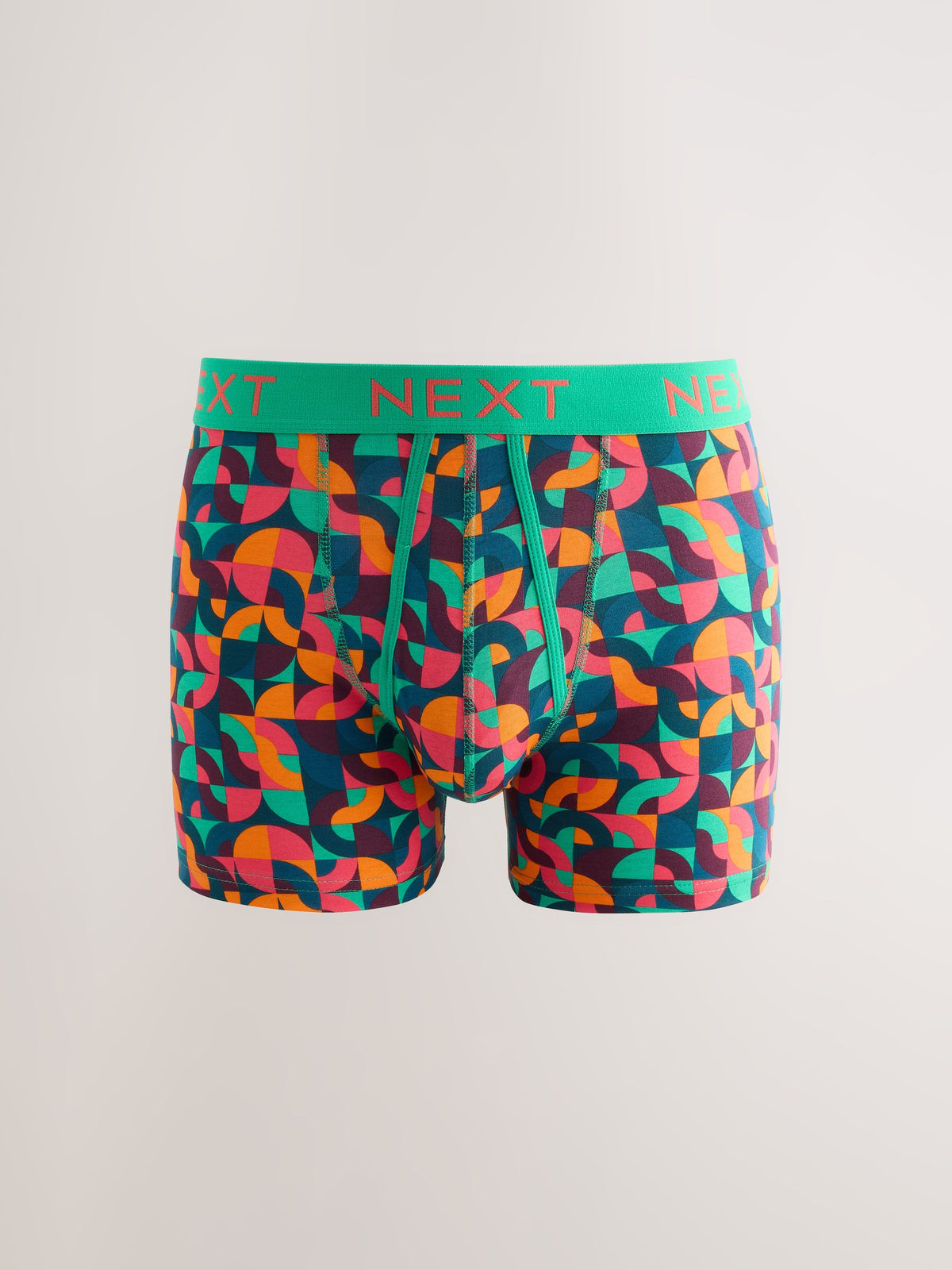 Dsiney Kidz - Bright Blue/Orange/Purple Circle Geo Print A-Front Cotton Rich Boxers 5 Pack image 2