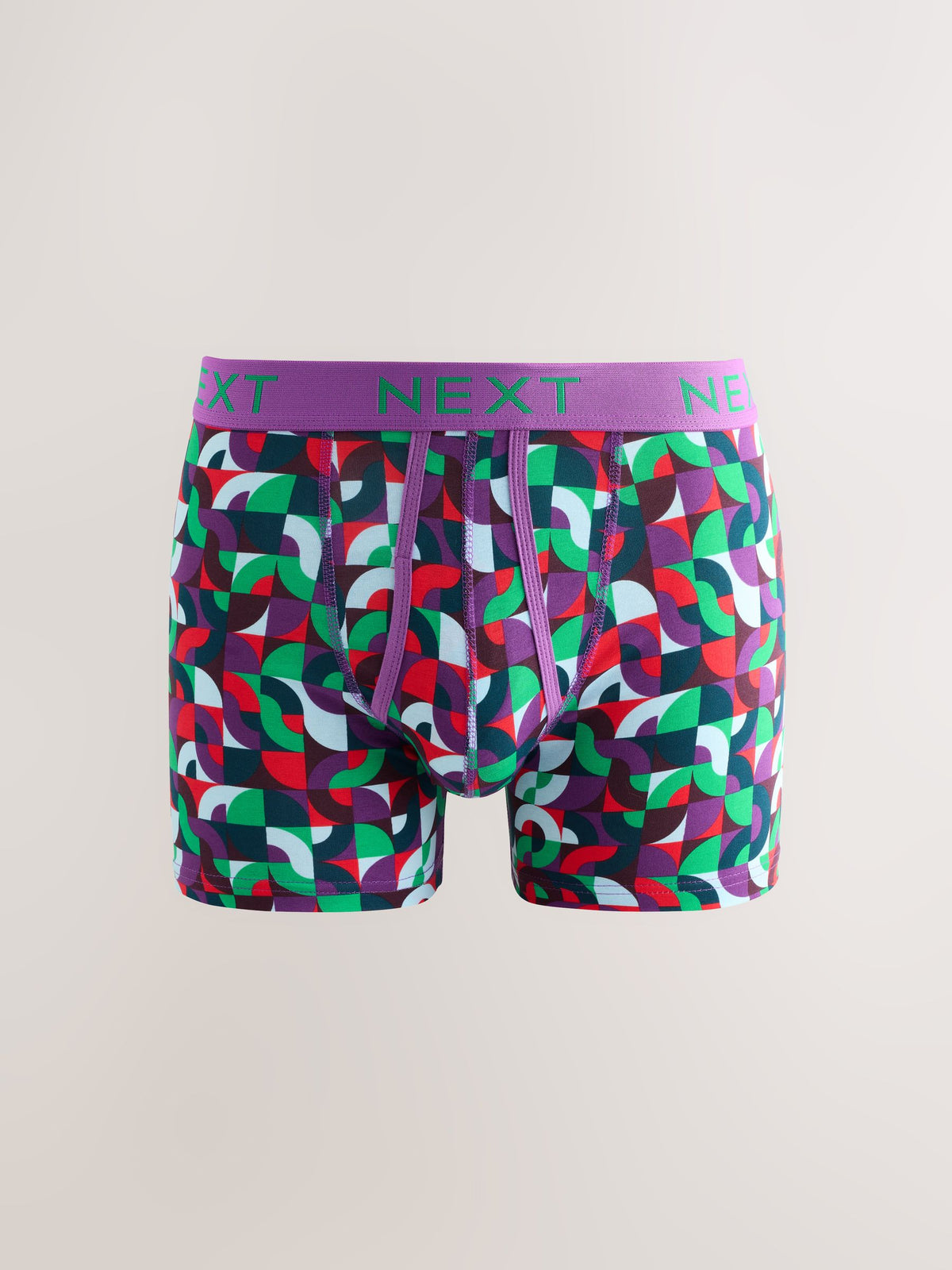 Dsiney Kidz - Bright Blue/Orange/Purple Circle Geo Print A-Front Cotton Rich Boxers 5 Pack image 5