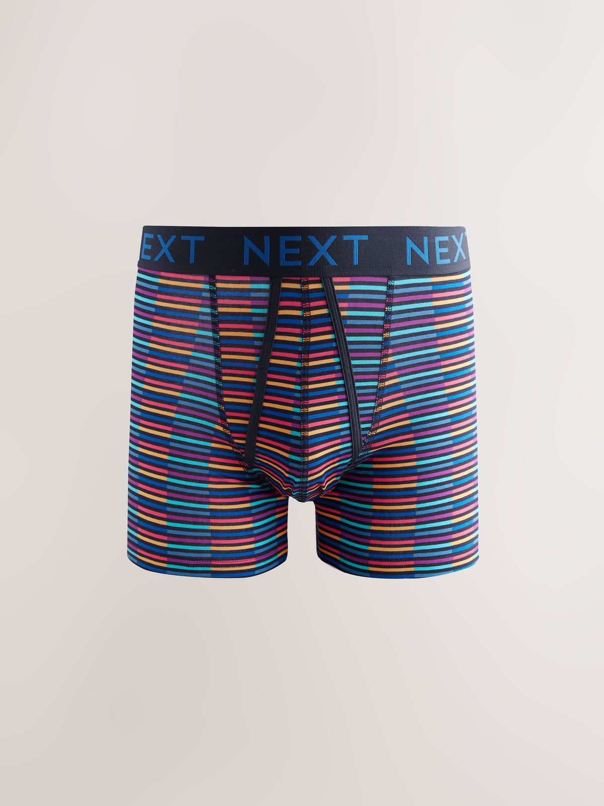 Dsiney Kidz - Navy Colour Pop Spot Stripe 10 pack A-Front Cotton Rich Boxers image 3