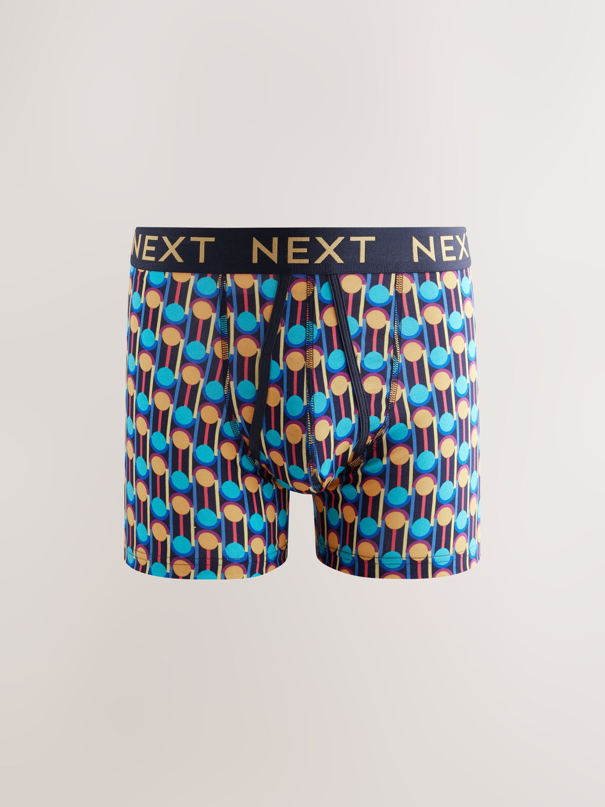 Dsiney Kidz - Navy Colour Pop Spot Stripe 10 pack A-Front Cotton Rich Boxers image 4