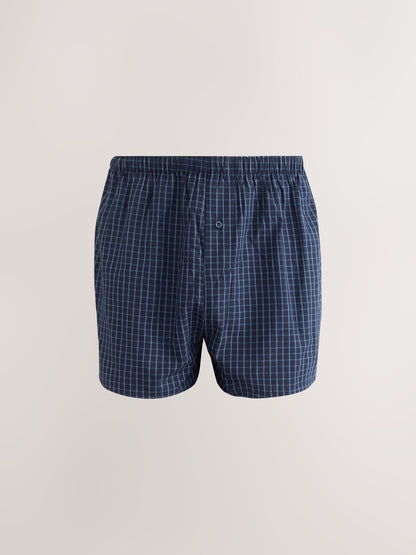 Dsiney Kidz - Navy Mixed Pattern 8 pack Woven Pure Cotton Rich Boxers image 5