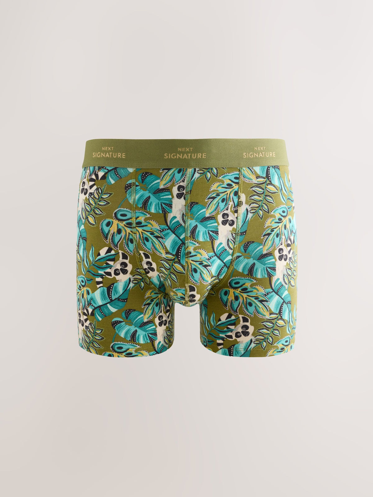 Dsiney Kidz - Green/Blue Leaf Animal Print 4 pack Signature Cotton Rich Trunks image 2