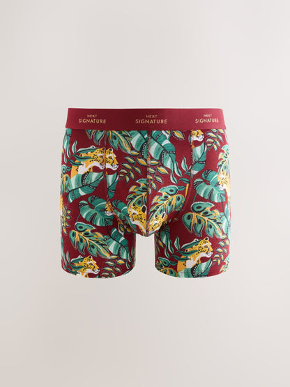 Dsiney Kidz - Green/Blue Leaf Animal Print 4 pack Signature Cotton Rich Trunks image 3