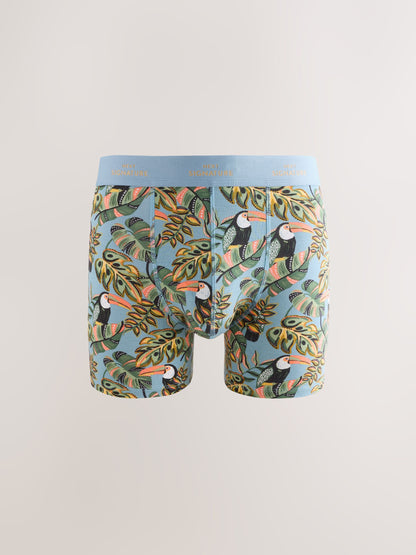 Dsiney Kidz - Green/Blue Leaf Animal Print 4 pack Signature Cotton Rich Trunks image 4