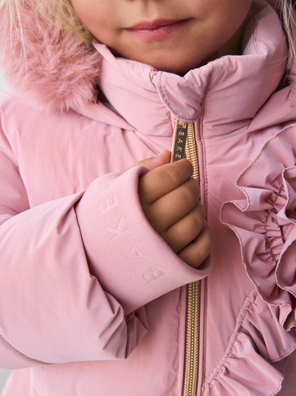 Baker by Ted Baker Pink Shower Resistant Corsage Skirted Padded Coat image 4