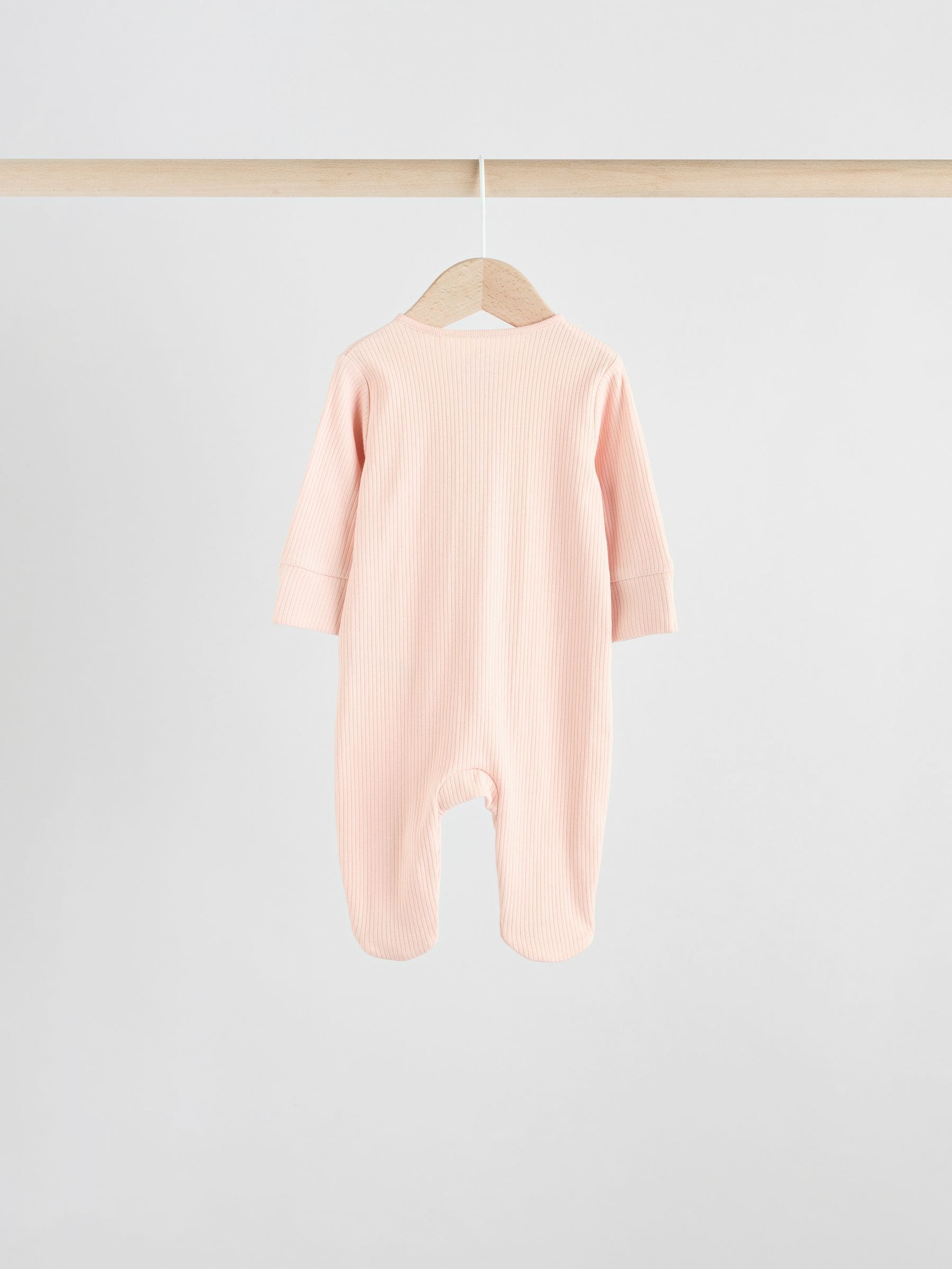 Pink 5 Pack Two Way Zip Baby Sleepsuits (0-2yrs) image 7