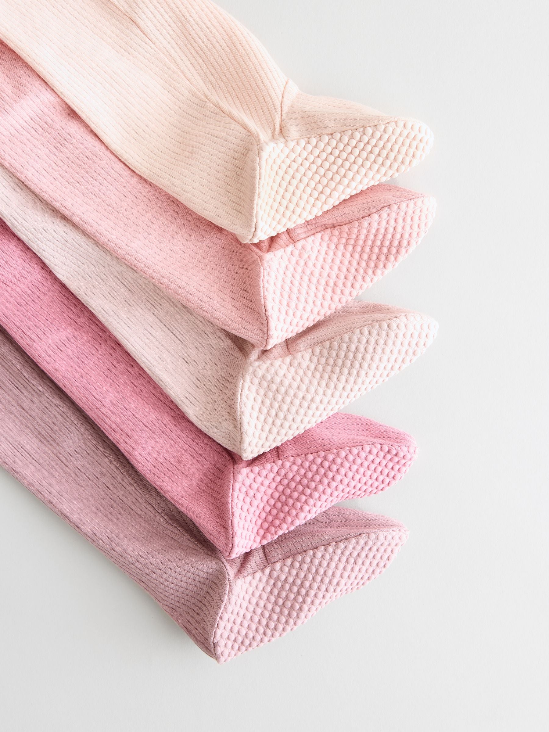 Pink 5 Pack Two Way Zip Baby Sleepsuits (0-2yrs) image 9
