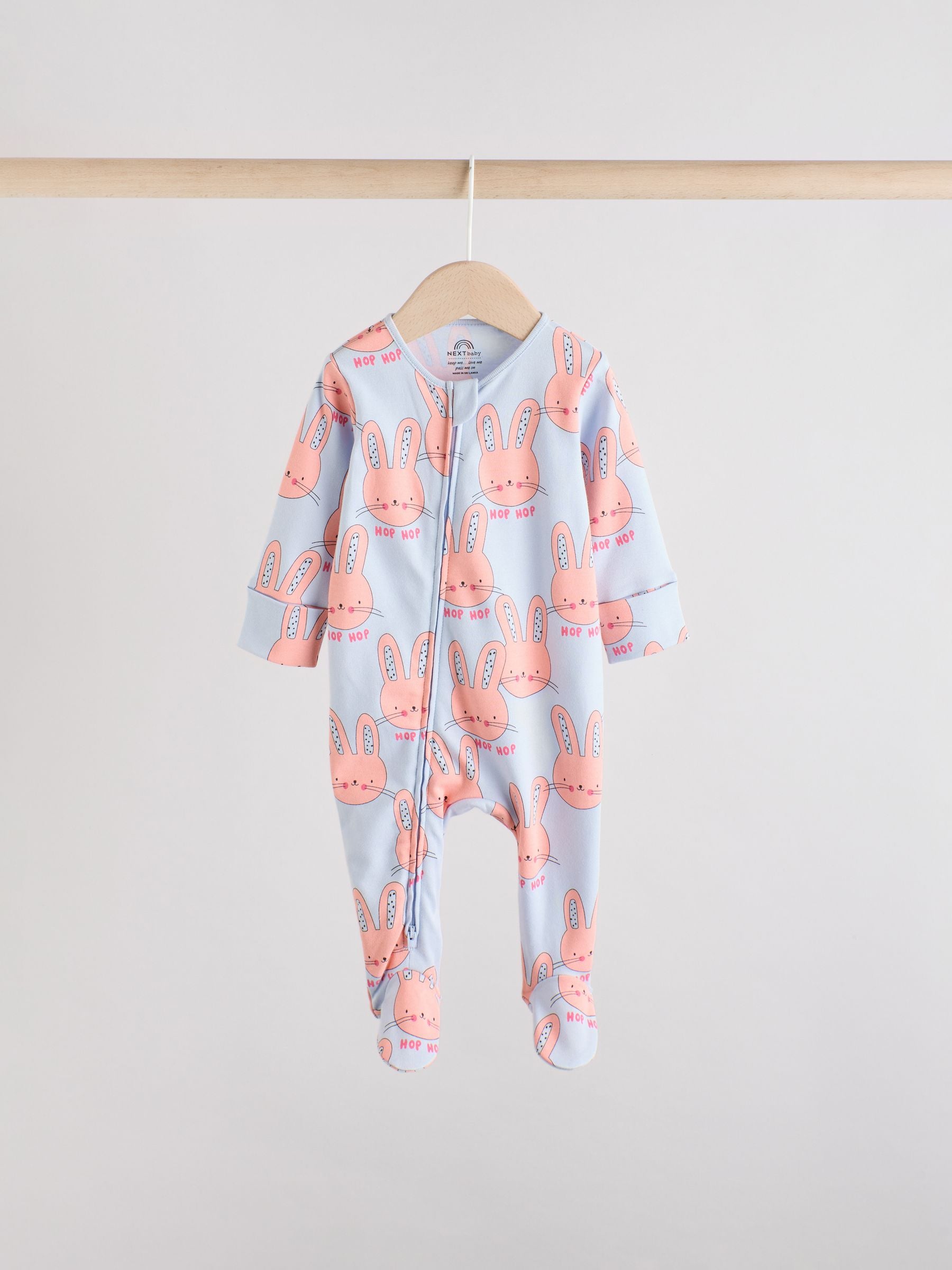 Bright Two Way Zip Sleepsuits 3 Pack (0mths-2yrs) image 5