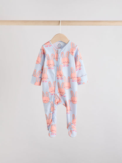 Bright Two Way Zip Sleepsuits 3 Pack (0mths-2yrs) image 5