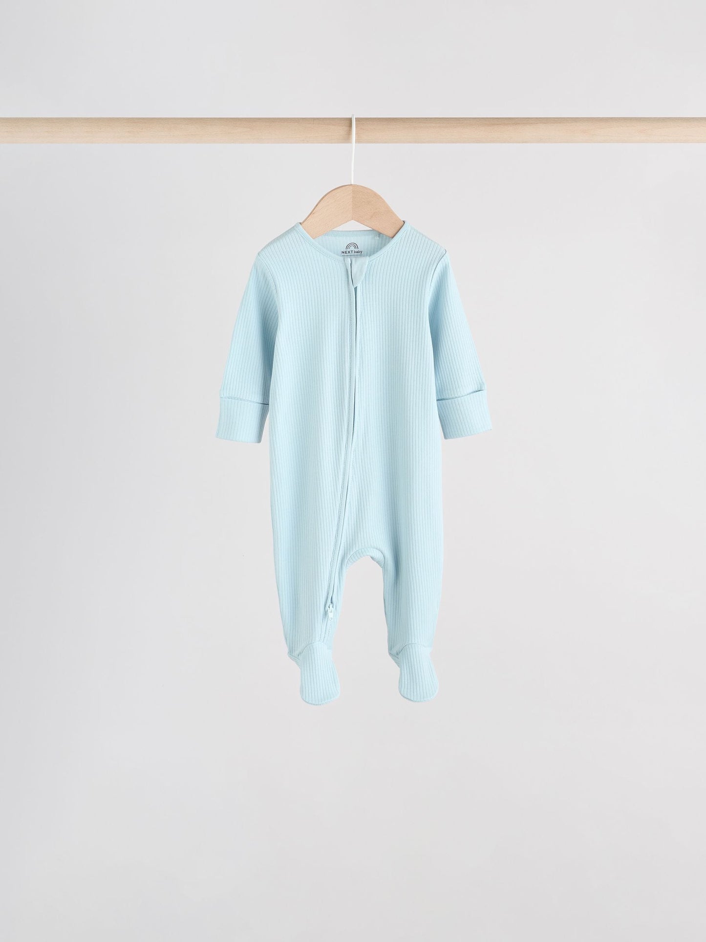 Blue 5 Pack Baby Two Way Zip Sleepsuits (0-2yrs) image 3