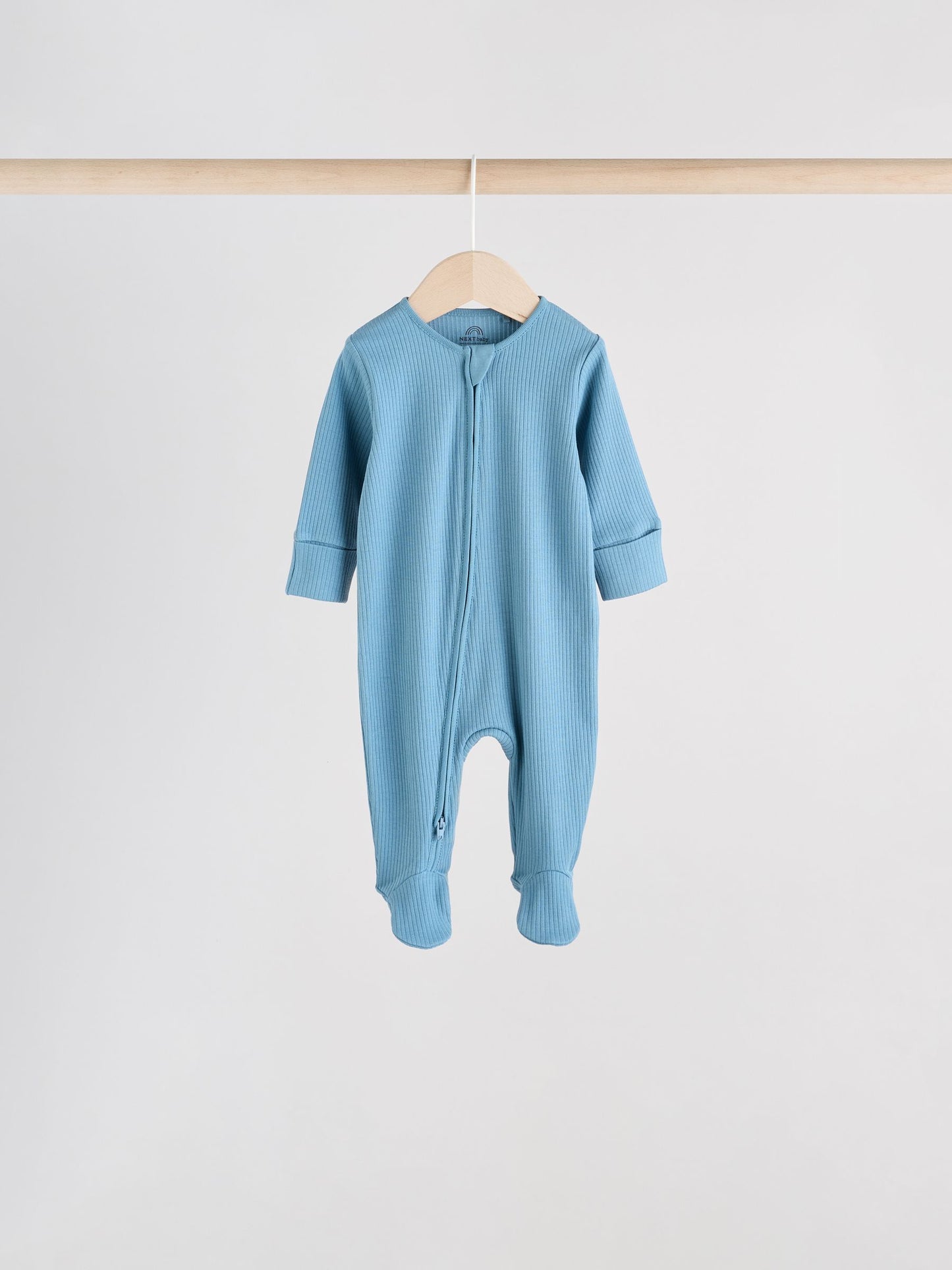 Blue 5 Pack Baby Two Way Zip Sleepsuits (0-2yrs) image 5
