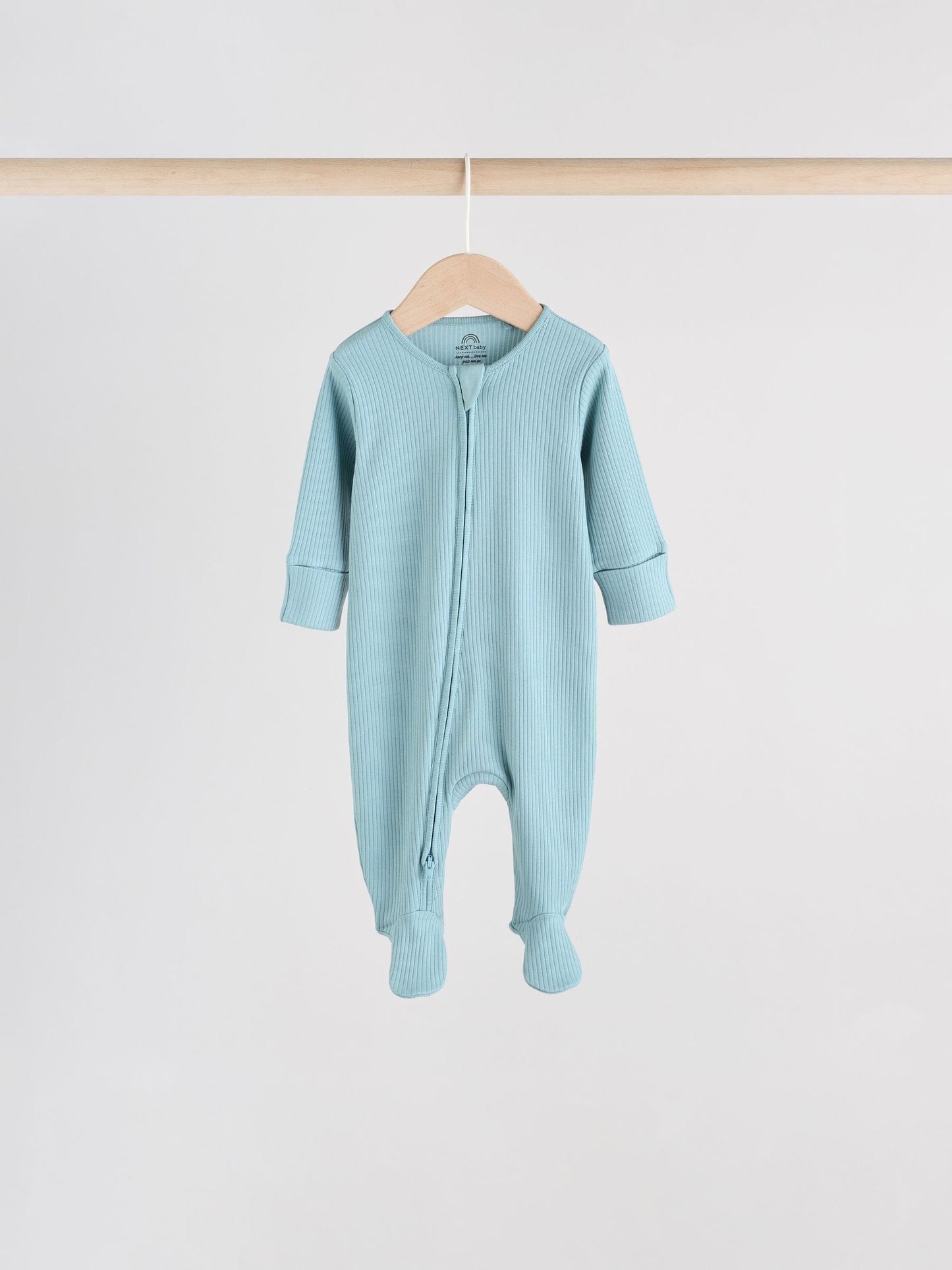 Blue 5 Pack Baby Two Way Zip Sleepsuits (0-2yrs)