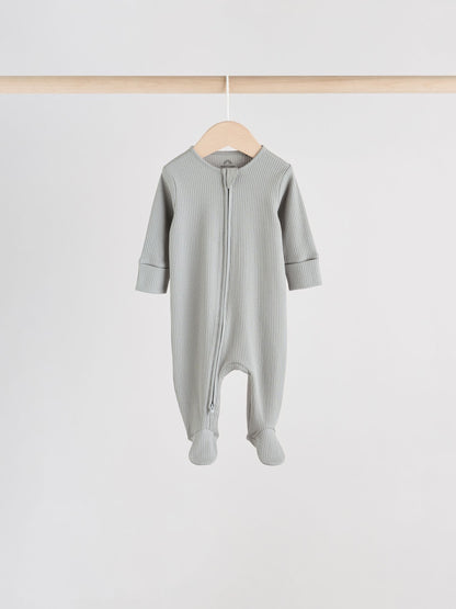 Blue 5 Pack Baby Two Way Zip Sleepsuits (0-2yrs) image 7
