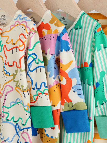 Bright Baby Two Way Zip Sleepsuits 4 Pack (0mths-2yrs)