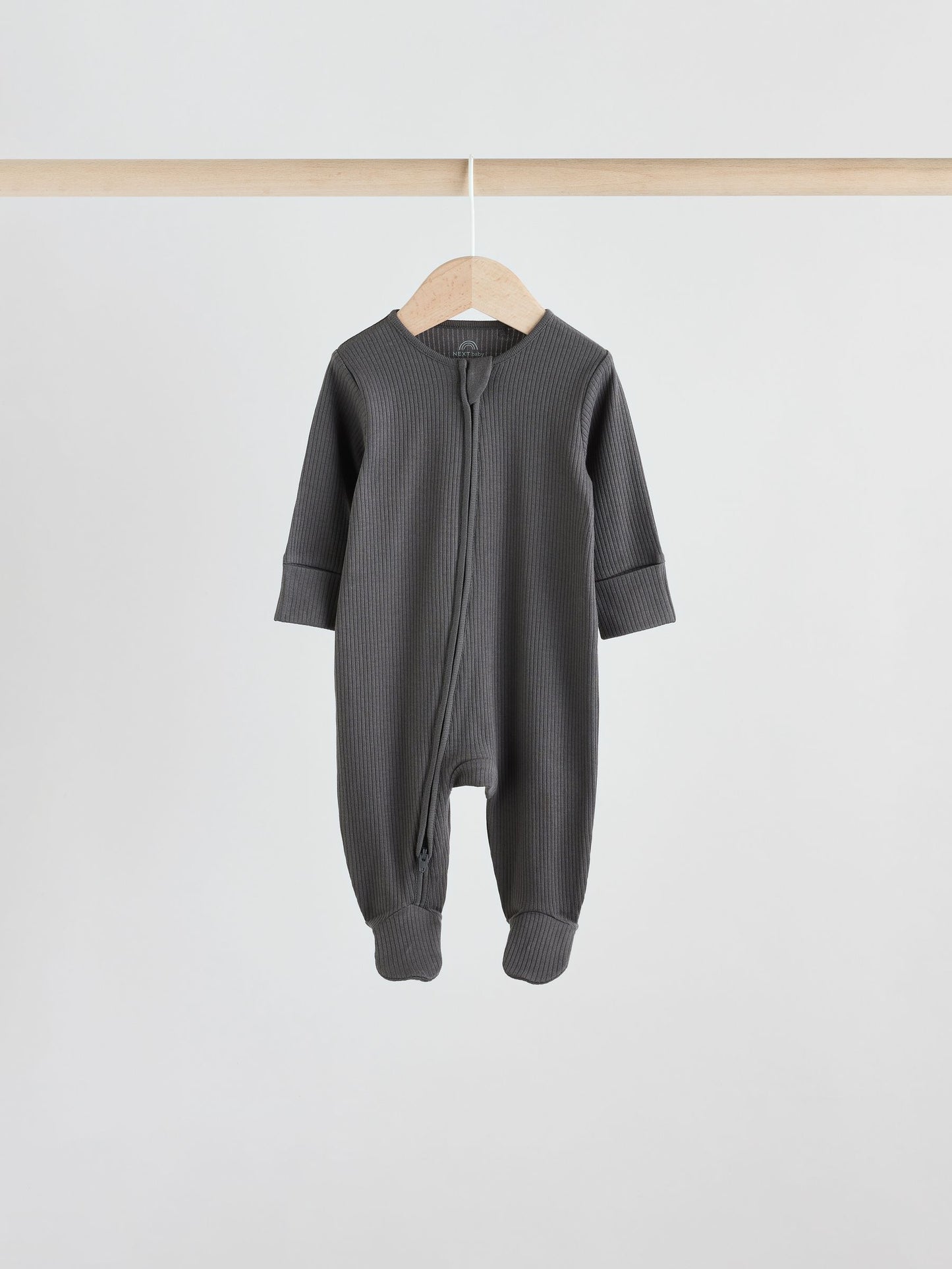 Neutral 5 Pack Two Way Zip Footed Baby Sleepsuits (0-2yrs) image 4