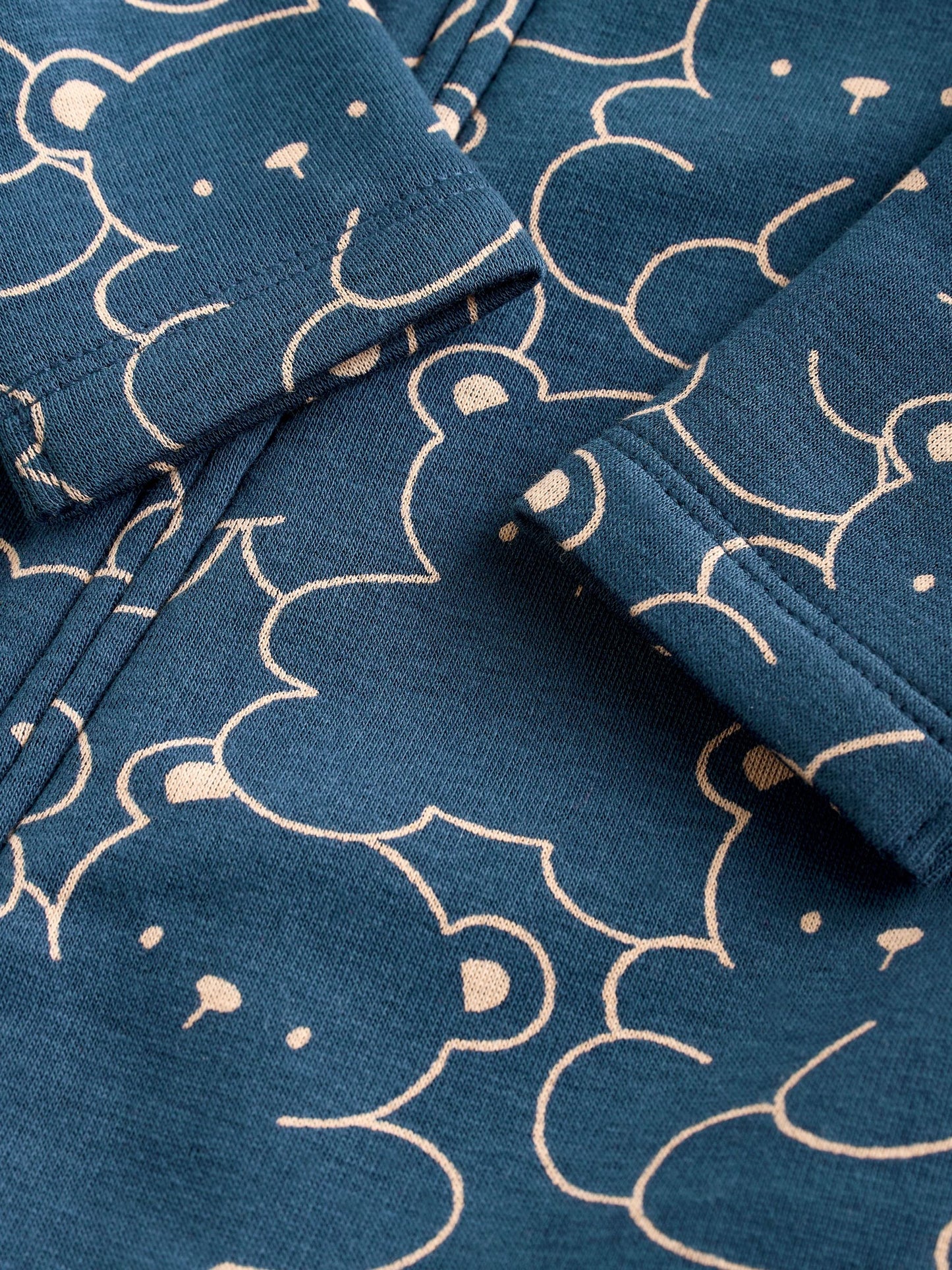 Navy Bear Baby Fleece Lined Sleepsuit image 6