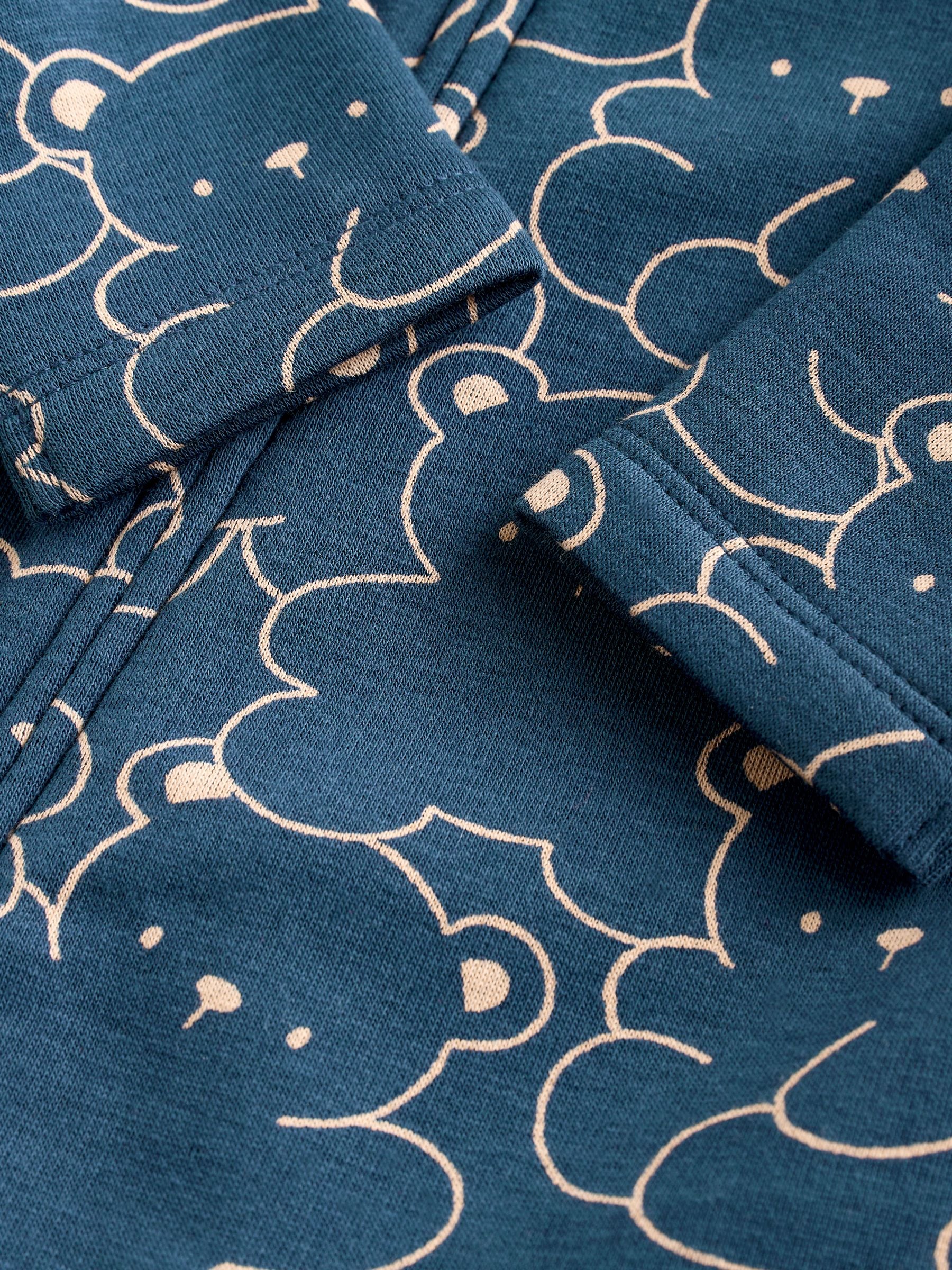 Navy Bear Baby Fleece Lined Sleepsuit image 6