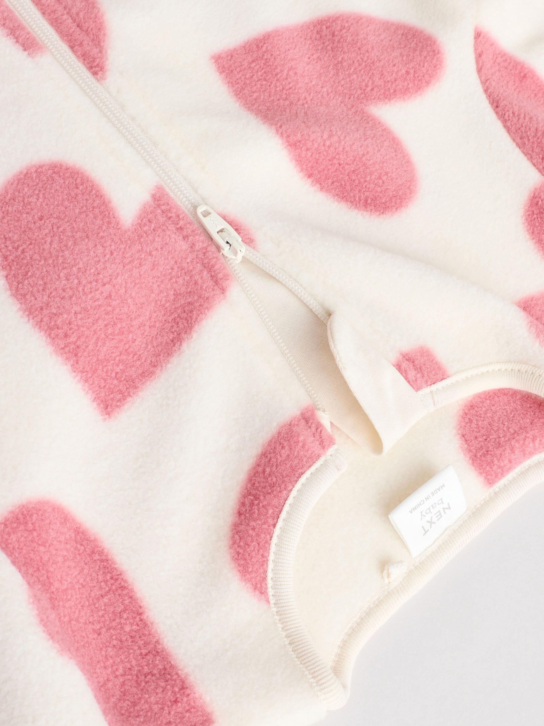 Pink 4 Pack Micro Fleece Two Way Zip Baby Sleepsuit image 3