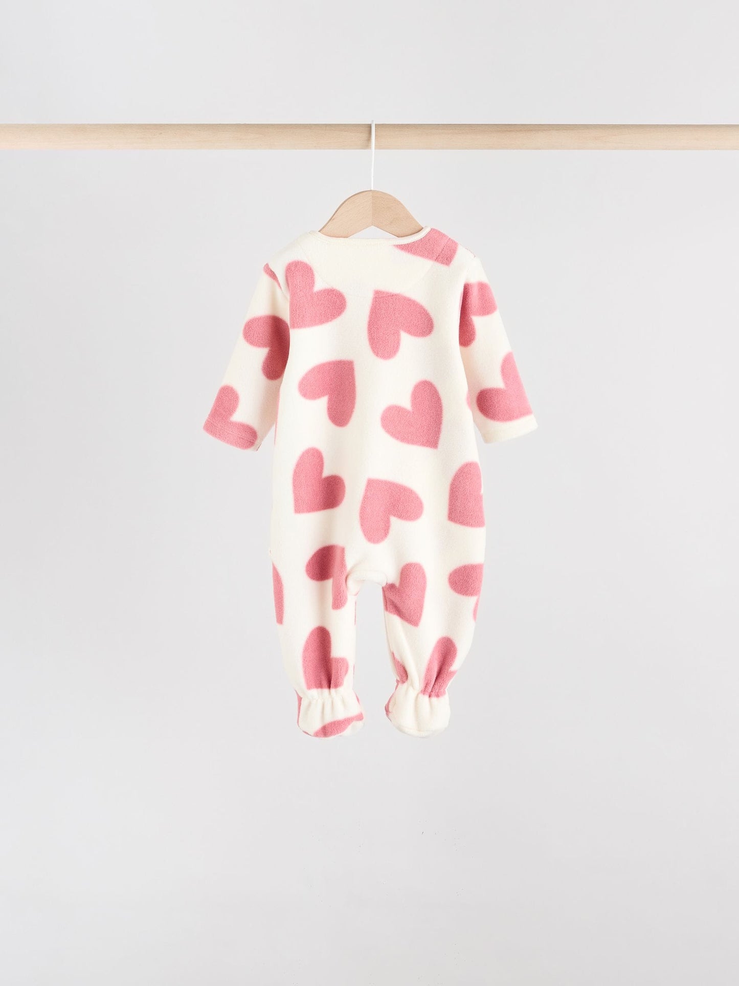 Pink 4 Pack Micro Fleece Two Way Zip Baby Sleepsuit image 8