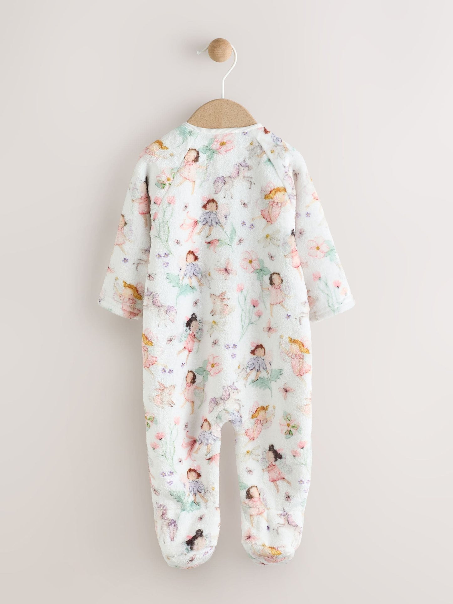 Cream Baby Fleece Sleepsuit image 2