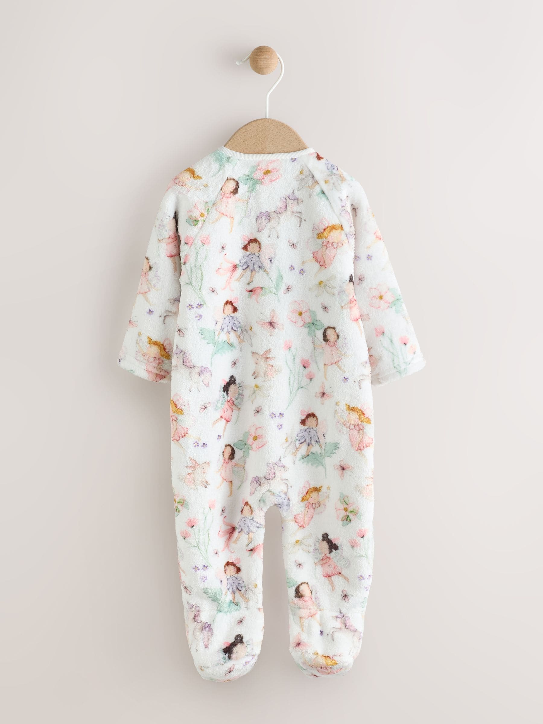 Cream Baby Fleece Sleepsuit image 2