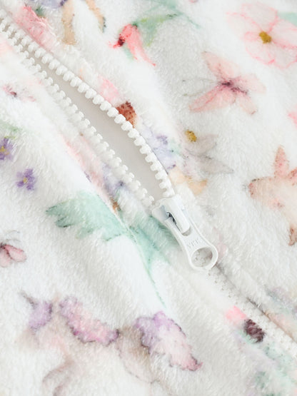 Cream Baby Fleece Sleepsuit image 5