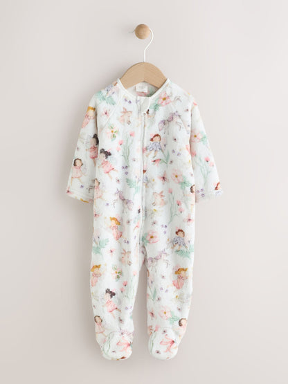 Cream Baby Fleece Sleepsuit image 1