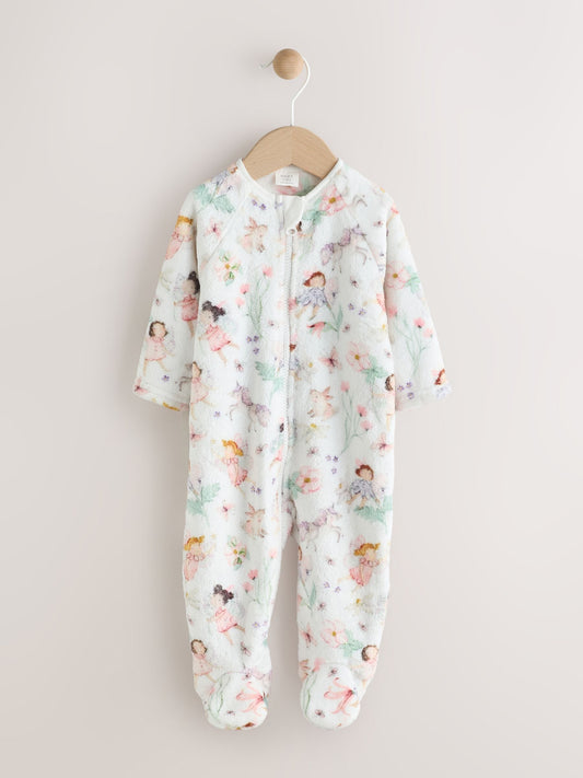Cream Baby Fleece Sleepsuit image 1