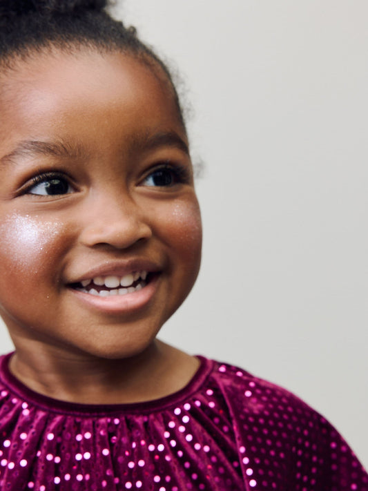 Burgundy Red Sequin Velvet Party Dress (3mths-8yrs)