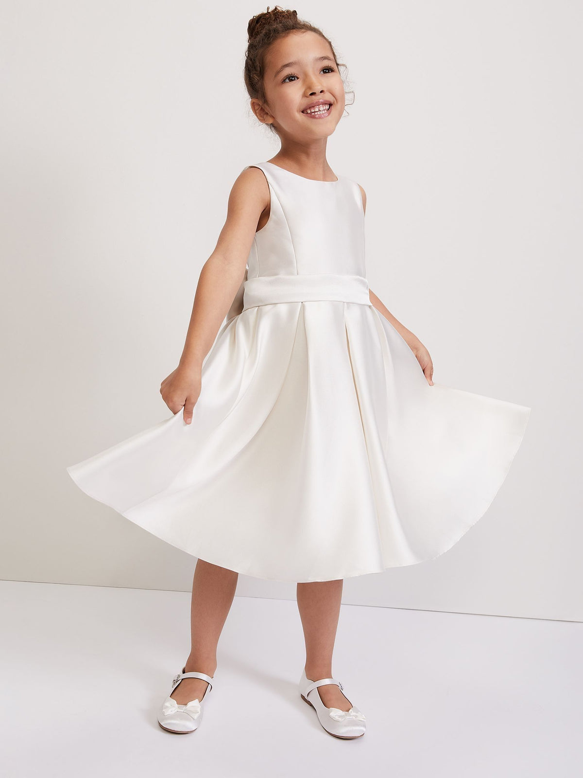 Phase Eight White Melody Ivory Satin Dress - image 3