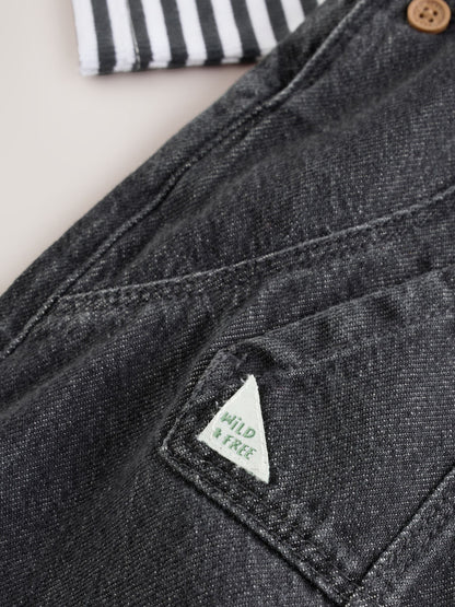 Charcoal Grey Baby Denim Dungarees and Bodysuit Set (0mths-2yrs)