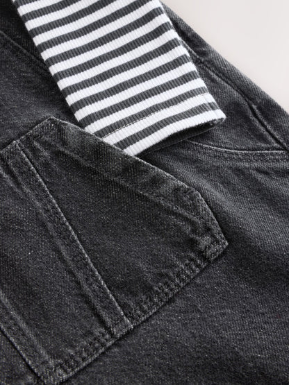 Charcoal Grey Baby Denim Dungarees and Bodysuit Set (0mths-2yrs)