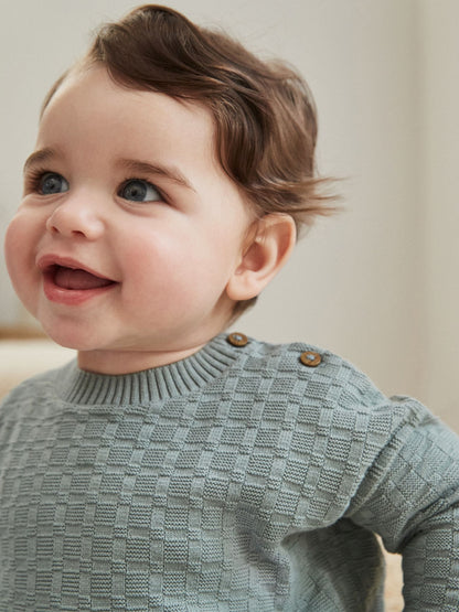 Mineral Baby Textured Knitted 100% Cotton Jumper and Leggings Set (0mths-3yrs)